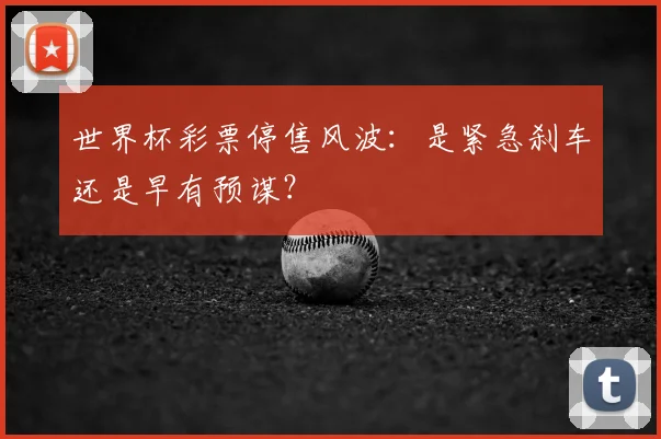 世界杯彩票停售风波:是紧急刹车还是早有预谋?