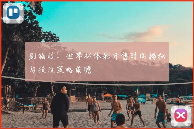 别错过！世界杯体彩开售时间揭秘与投注策略前瞻